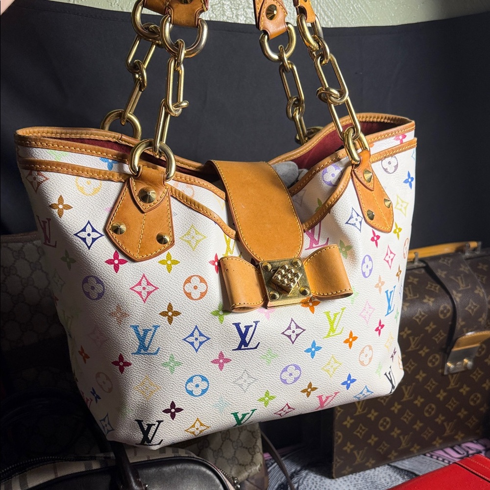 Louis Vuitton White Multicolor Monogram Shoulder Bag